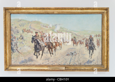 Ein Bild von der britischen siegreich Kavallerieattacke auf El-Mughar in Palästina, 1917 von der britischen Verteidigungsakademie Shrivenham Stockfoto