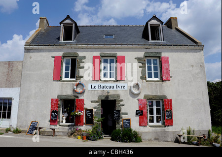 Das Restaurant Le Bateau Ivre in Locmaria Strand, Morbihan, Bretagne, Bretagne, Frankreich, Ile de Groix, Insel Stockfoto