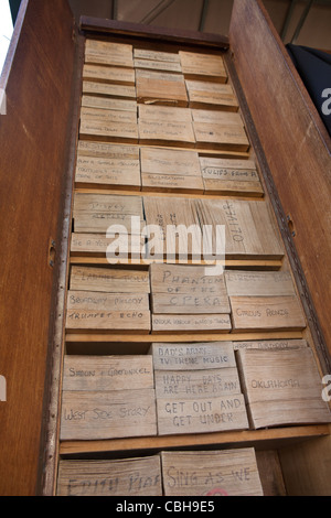 Dutch Straße Orgel - Australian Fair Melbourne Victoria Keyframe Noten vom historischen europäischen Organ von der Tätigkeitsschnittes Stockfoto