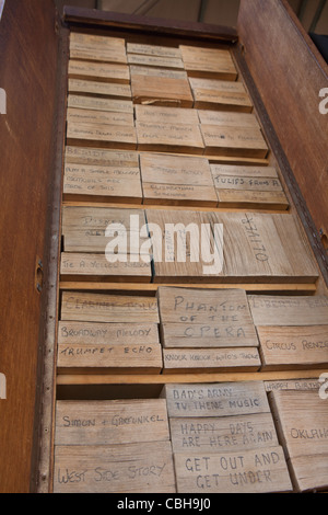 Dutch Straße Orgel - Australian Fair Melbourne Victoria Keyframe Noten vom historischen europäischen Organ von der Tätigkeitsschnittes Stockfoto