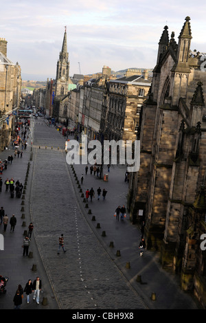 Royal Mile High Street. Edinburgh, Schottland. Stockfoto