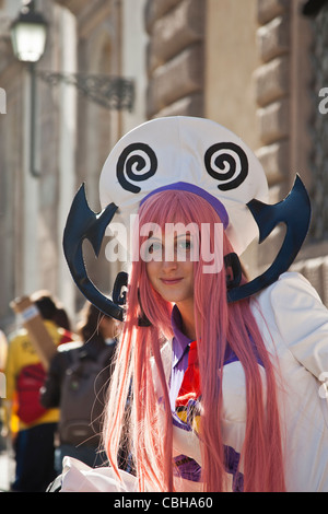 Junge Frau verkleidet, während die Lucca Comics und Spiele Festival, 2011 Toskana, Italien Stockfoto