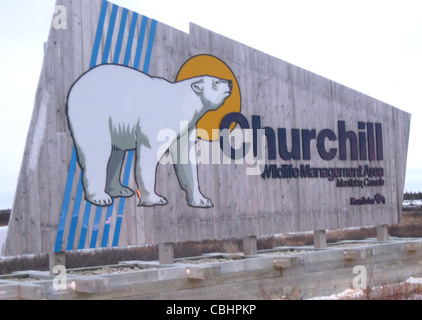 CHURCHILL WILDLIFE MANAGEMENT AREA Zeichen und Logos, Churchill, Manitoba, Kanada. Foto Tony Gale Stockfoto