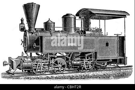 Zusammengesetzte Lokomotive Sytem 1846 Eisenbahn Fahrzeug Zug Dampfmaschine Reisen Spuren Fahrzeug Trainer Auto Maschine Transportrad Stockfoto