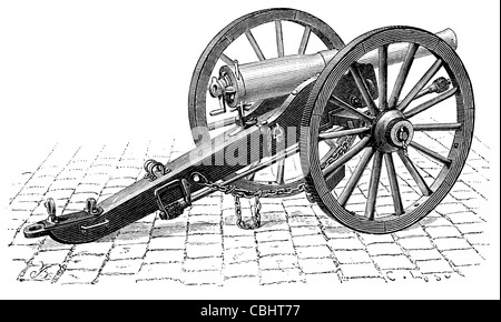 Reffye 75 85 mm Kanone 1873 französische Artillerie Stück General Jean-Baptiste Verchère de Reffye Waffe Armee gezogene Verschlusses be- Stockfoto