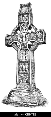 Die Muiredach High Cross 10. 9. Jahrhundert klösterliche Website Monasterboice County Louth Irland es Celtic Mauerwerk Skulptur Grab Stockfoto