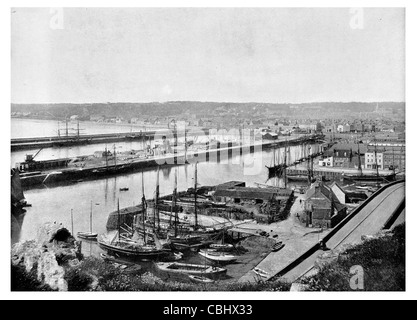 Saint Helier Jersey Kanalinseln Ärmelkanal Port dock Hafen Schiff Trawler Fischereiflotte Stockfoto