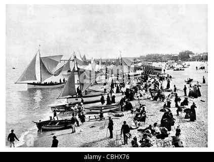 Große Yarmouth Küstenstadt Norfolk England Seaside Resort Hering Fischerei Fischerei Industrie Segelboot Segel Fischer Stockfoto