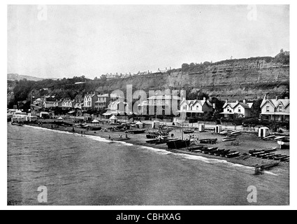 Shanklin Seaside Resort Isle Of Wight England Sandown Bay alte Dorf Esplanade Strand Fischereiflotte Stockfoto