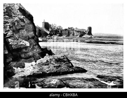 St Andrew Burgruine Royal Burgh Fife Strand Schloss Sands Historic Scotland Ruinen zerstörte fort Stockfoto