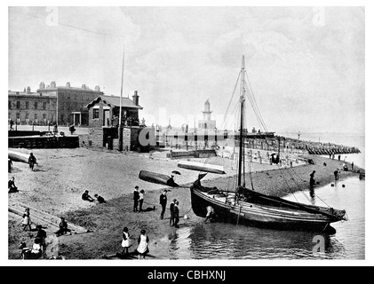 Fleetwood Lancashire England größere Blackpool Ballungsraum viktorianischen Ära Tiefsee Fischerei Hafen am Meer Resort Boot segeln Segel Stockfoto