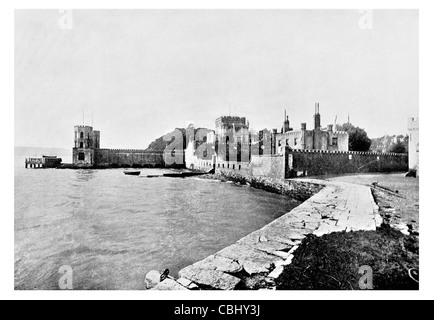 Brownsea Branksea Burg Insel Poole Harbour Dorset England Isle of Purbeck Pier Fort Herrenhaus Palast Stockfoto