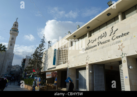 Bethlehem Friedenszentrum am Krippenplatz. Bethlehem. Palästinensische Autonomiebehörde Stockfoto