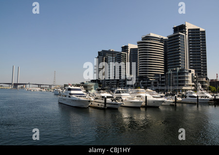 Die neu entwickelte Waterfront City and Marina und New Quay Marine in Melbourne, Australien Stockfoto
