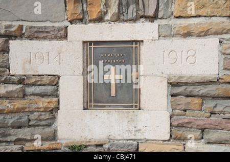 Der Friedhof zu registrieren in der CWGC Ontario kanadischen Friedhof, Sains-Les-Marquion, Pas-De-Calais, Frankreich. Stockfoto