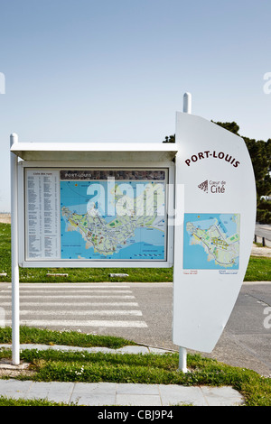 Stadtplan von Port Louis, Morbihan, Bretagne, Frankreich Stockfoto