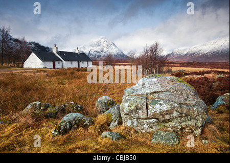 BlackRock Cottage Buchaille Etive Mor Rannoch Moor Schottland Stockfoto