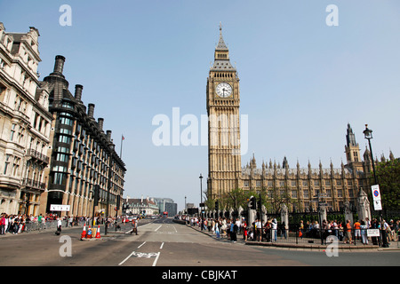 Big Ben und den Houses of Parliament in Parliament Square, London, England Stockfoto