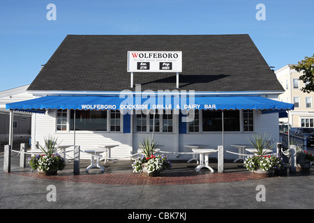 Wolfeboro Dockside Grill und Milchprodukte Bar, New Hampshire, USA Stockfoto