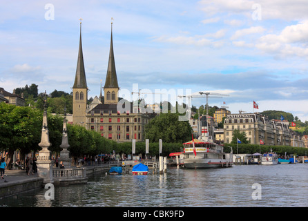 Kirche St. Leodegar, Hofkirche, Luzern, Schweiz Stockfoto