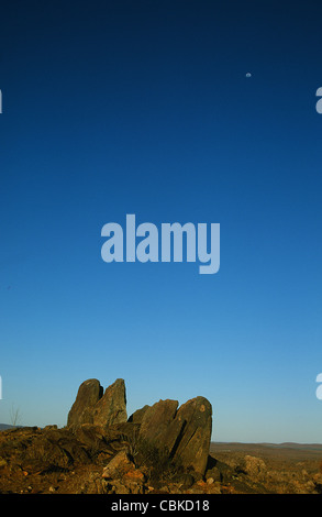 Felsen in der Wüste lebenden Skulptur Ort im Hinterland von Broken Hill, die Silberstadt auf weit draußen New South Wales, Australien Stockfoto