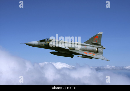 Saab JA 37 Viggen Kämpfer von der schwedischen Luftwaffe. Stockfoto