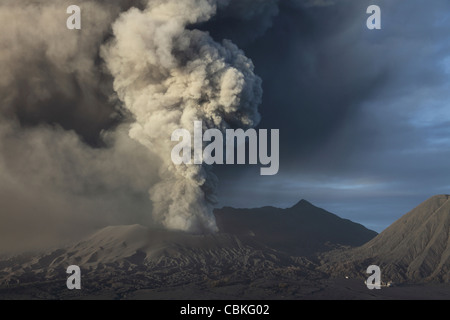 19. März 2011 - Eruption der Aschewolke aus dem Vulkan Mount Bromo, Tengger Caldera, Java, Indonesien. Stockfoto