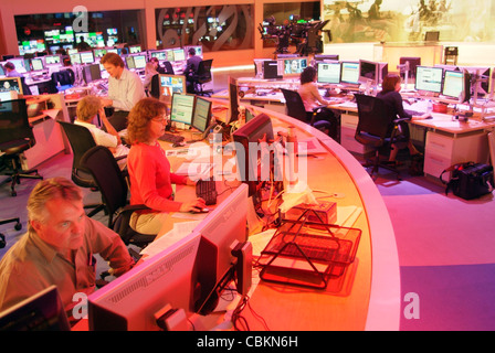 Die Szene im Newsroom der Al Jazeera English in Doha. Stockfoto