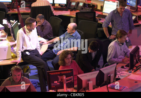 Die Szene im Newsroom der Al Jazeera English in Doha. Stockfoto