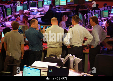 Die Szene im Newsroom der Al Jazeera English in Doha. Stockfoto