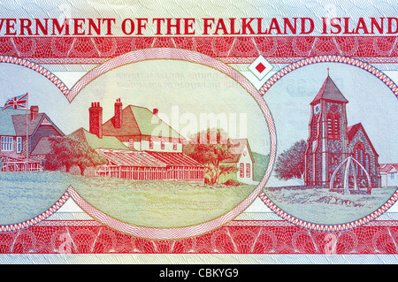 Falkland Inseln 5 fünf-Pfund-Banknote. Stockfoto
