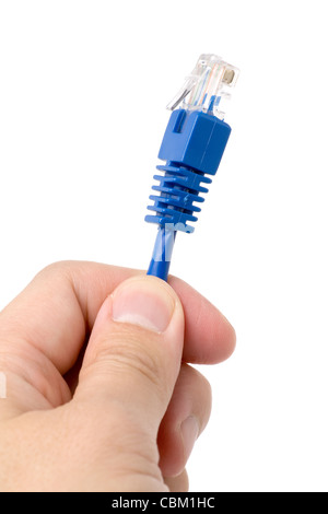 Netzwerk-Anschluss-Stecker Nahaufnahme Schuss Stockfoto