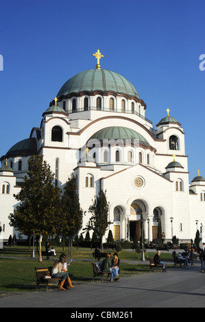Die Kathedrale des Heiligen Sava oder Tempel Saint Sava in Belgrad. Tempel des Heiligen Sava ist eine orthodoxe Kirche Stockfoto