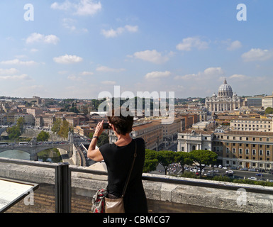 Anzeigen von Rom Skyline vom Dach des Castel Sant Angelo Stockfoto