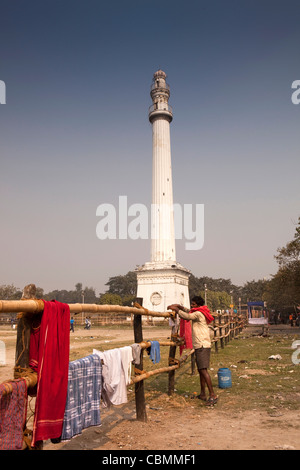 Indien, Westbengalen, Kolkata, Sahid Minar, historische, kolonialen Ära Obelisk Commmorating 1814 Krieg gegen Nepal Stockfoto