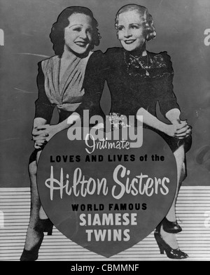 Hilton Daisy und Violet Hilton, siamesische Zwillinge, die in der US-Sideshow und Varieté-Schaltung in den 1930er Jahren tourte. Foto: CIF Stockfoto