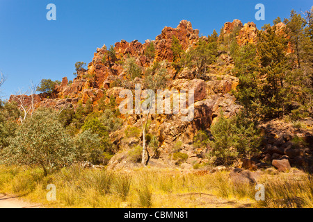 Bunte Klippen in Warren Schlucht in der Nähe von Loughborough in die Flinders Ranges im Outback South Australia, Australien Stockfoto