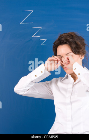 Business Frau Schlaf im Büro Stockfoto