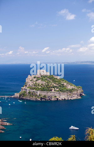 Blick auf das Castello Aragonese, Ischia, Kampanien, Mittelmeer, Italien Stockfoto