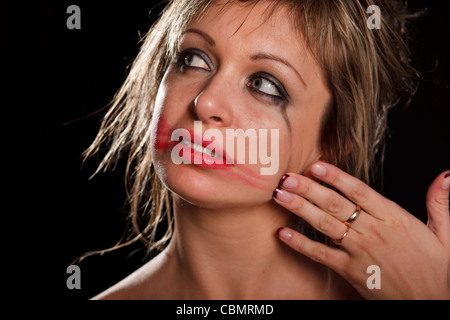 Depressive Frau Porträt Stockfoto