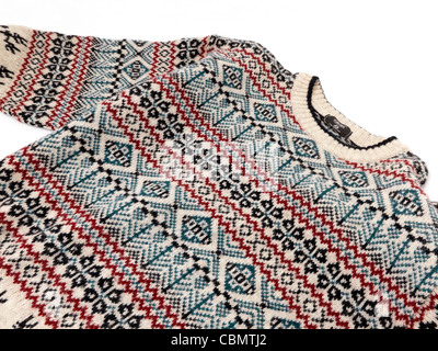 Nordische wollene Pullover aus Fair Isle-Schottland Stockfoto