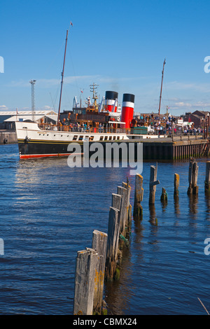 Paddel-Dampfer Waverley in Ayr, Ayrshire, Strathclyde, Schottland, Stockfoto