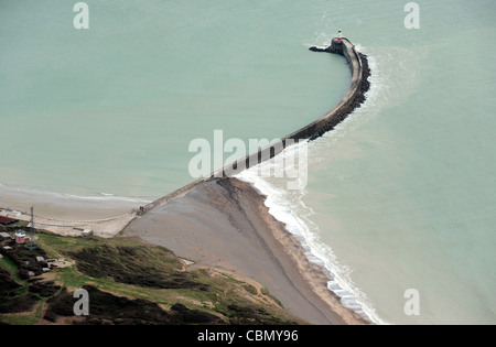 Luftaufnahme von Newhaven Wellenbrecher East Sussex Stockfoto