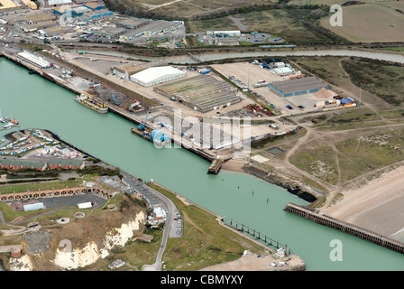 Luftaufnahme von Newhaven Harbour Sussex, England Stockfoto