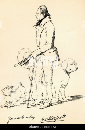 Sir Walter Scott, 1. Baronet, 1771 – 1832. Schottischer historischer Schriftsteller, Dramatiker und Dichter. Stockfoto