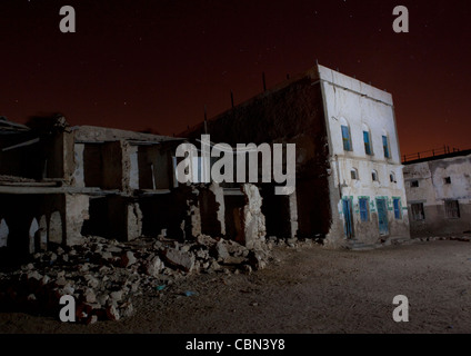 Ehemaligen Osmanischen Reiches Haus keine Menschen durch Nacht Berbera Somaliland Stockfoto