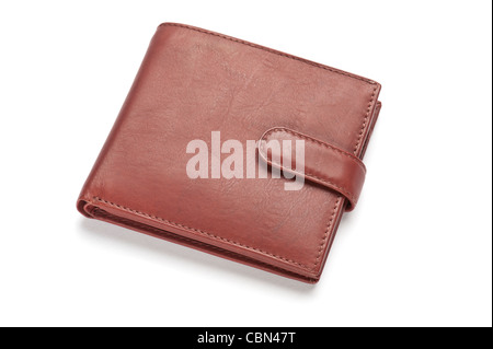 Eine braune Leder Brieftasche, close-up Stockfoto