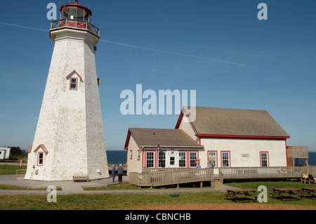 Touristen Fuß von der East Point Leuchtturm in Prince Edward Island, Kanada. Stockfoto