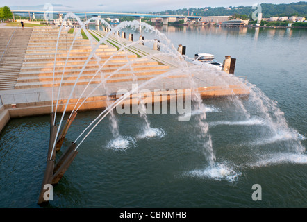 Tennessee, Chattanooga, Tennessee River, Ross ist Park Brunnen landen. Stockfoto