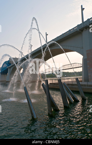 Tennessee, Chattanooga, Tennessee River, Ross ist Park Brunnen landen. Stockfoto